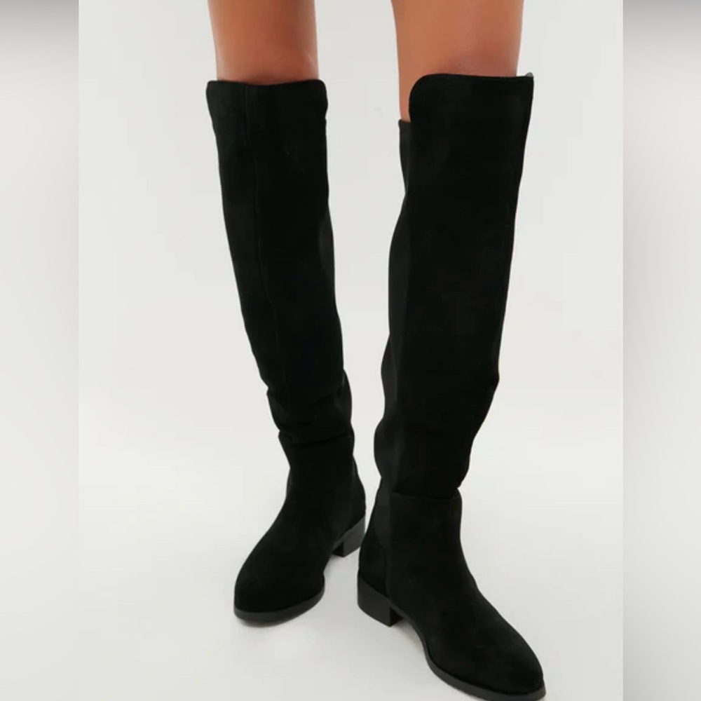 Tuckernuck exclusive Blondo Black Suede over-the-knee Velma Boots EUC